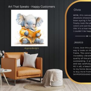 Elephant Reading Art
