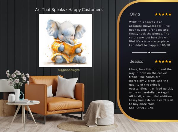 Elephant Reading Art