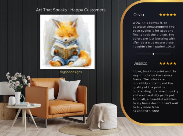 Fox Reading Art