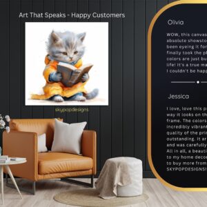 Cat Reading Art