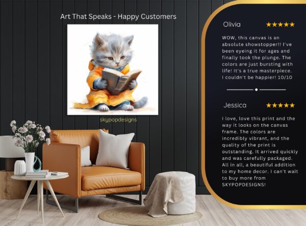 Cat Reading Art
