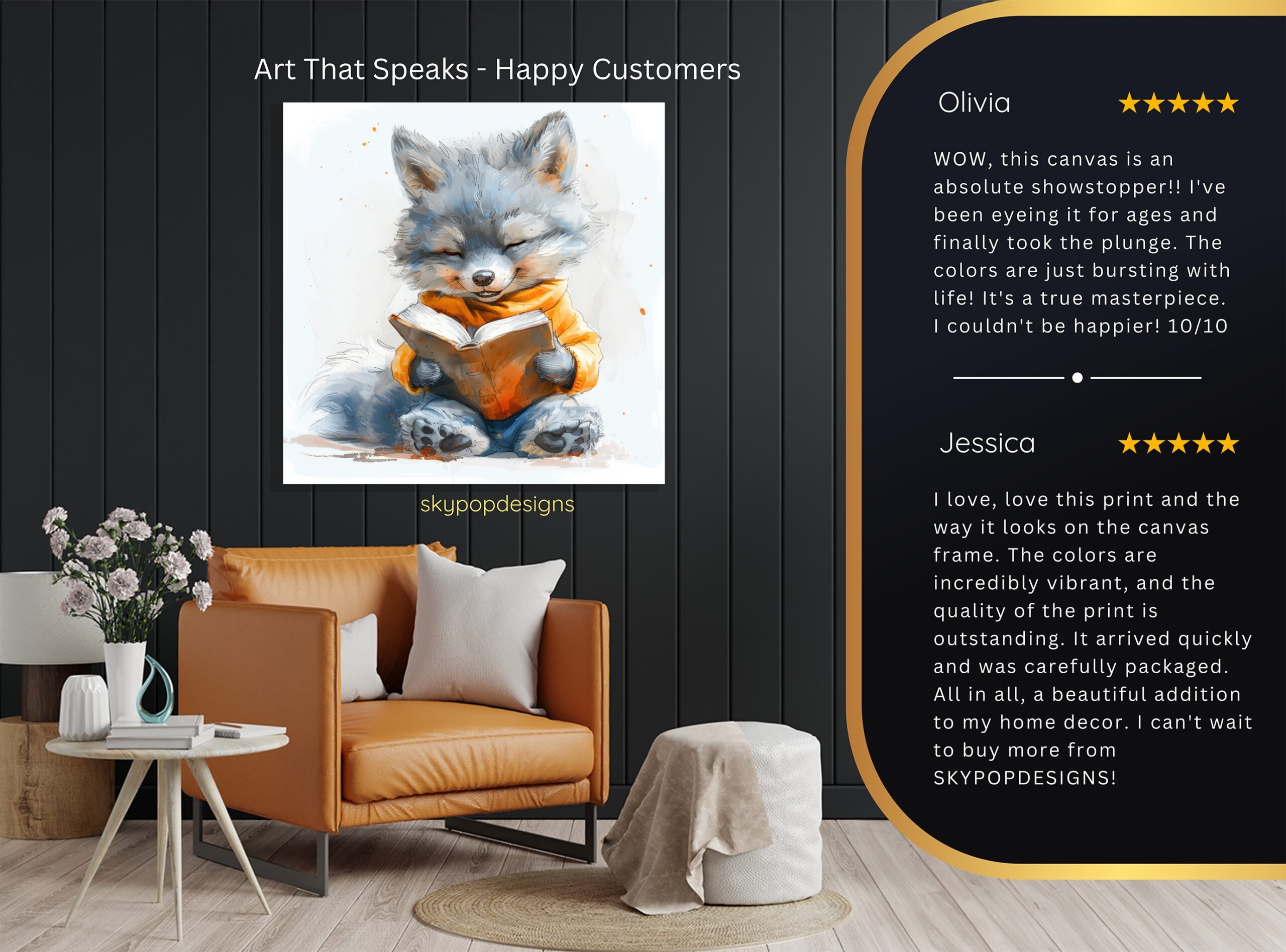 8.jpg Fox Reading Art