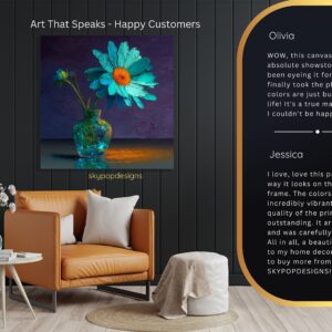 Teal Daisy Floral Art