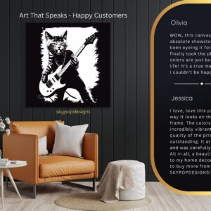 Rock Star Cat Guitar Art