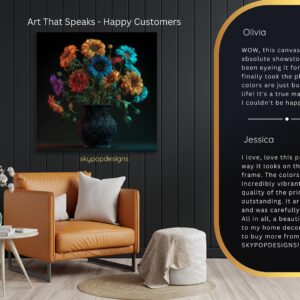 Neon Bloom Vase Art