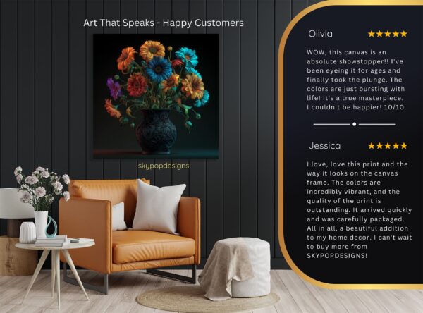 Neon Bloom Vase Art