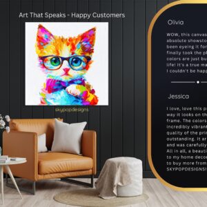 Dapper Cat With Glasses Art