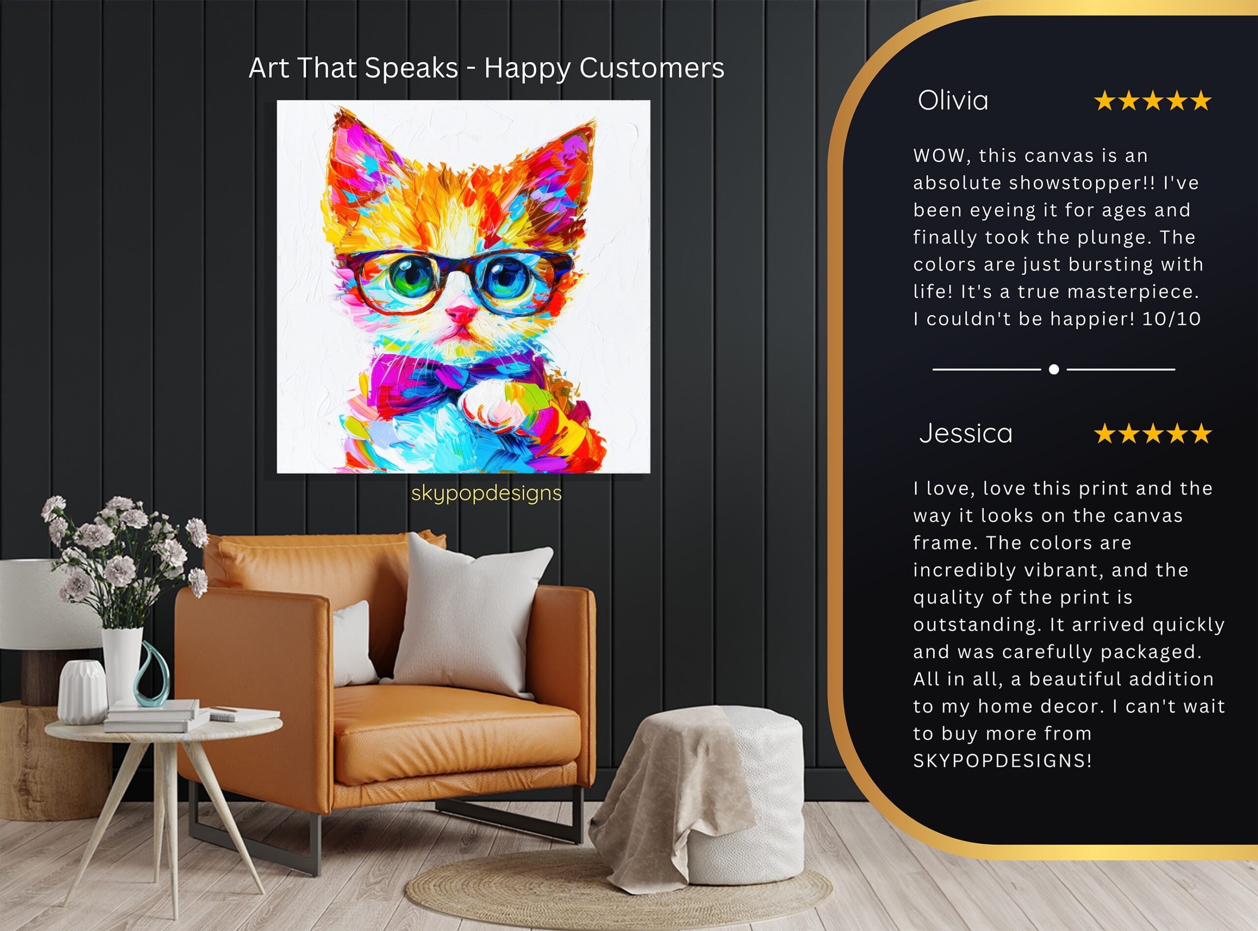 8.jpg Dapper Cat With Glasses Art