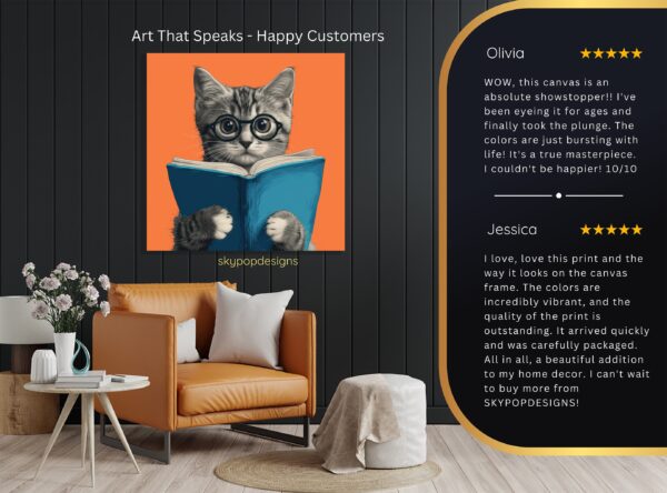 Cat Reading Art