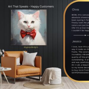 Dapper White Cat Art