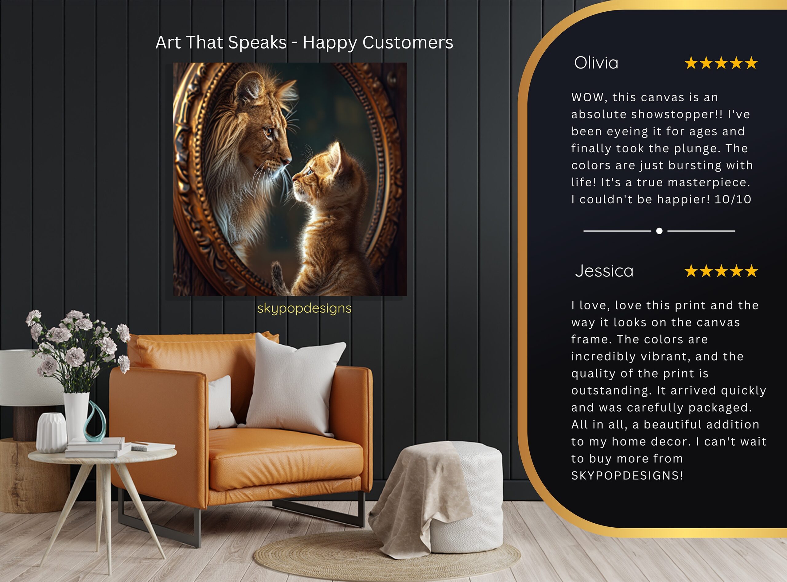 8.jpg Kitten Lion Mirror Art