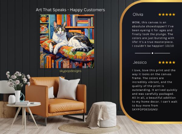 Cat Library Art