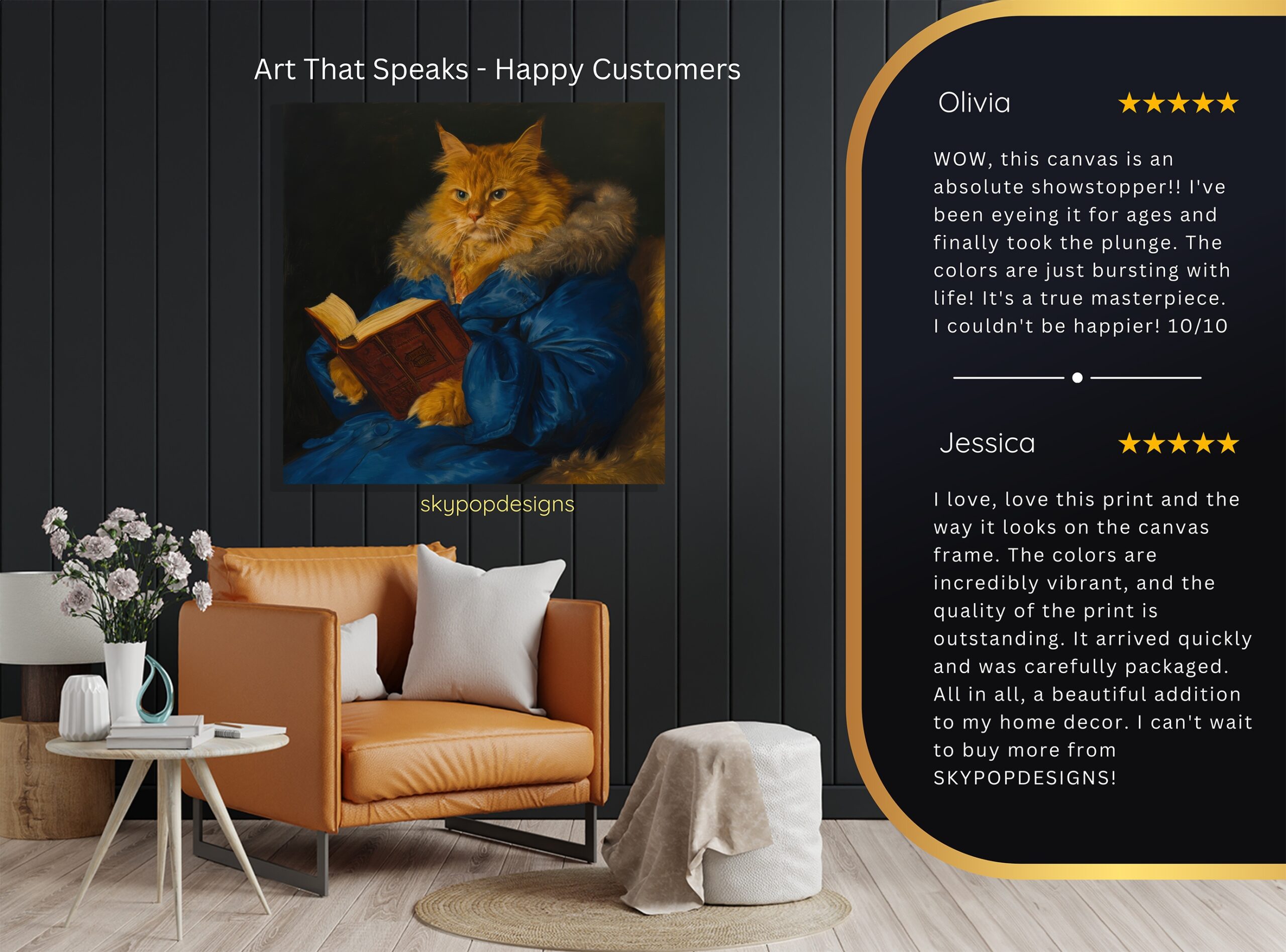 8.jpg Cat Reading Art