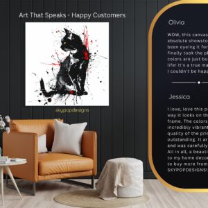 Black Cat Splatter Art