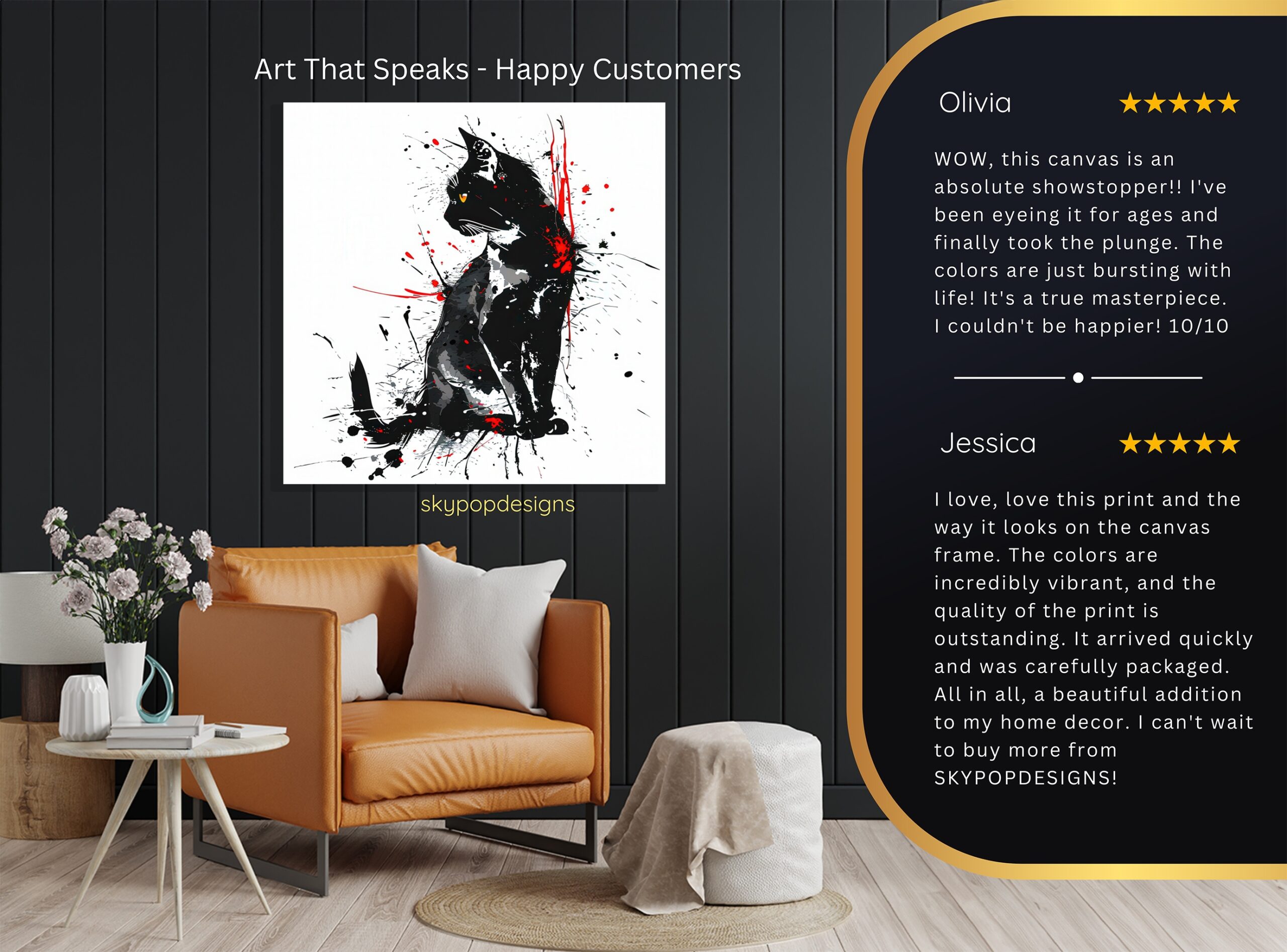 8.jpg Black Cat Splatter Art