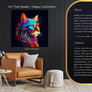 Neon Cat Explosion Art
