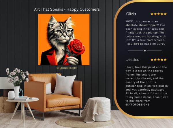 Cat with Rose Art