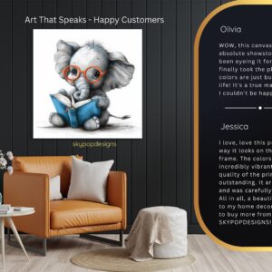 Elephant Reading Art