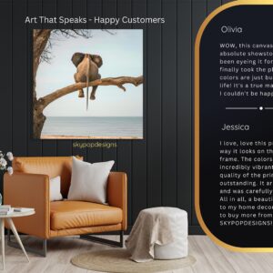 Elephant Tree Beach Scene Art