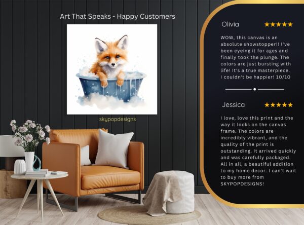 Fox Bath Time Bliss Art
