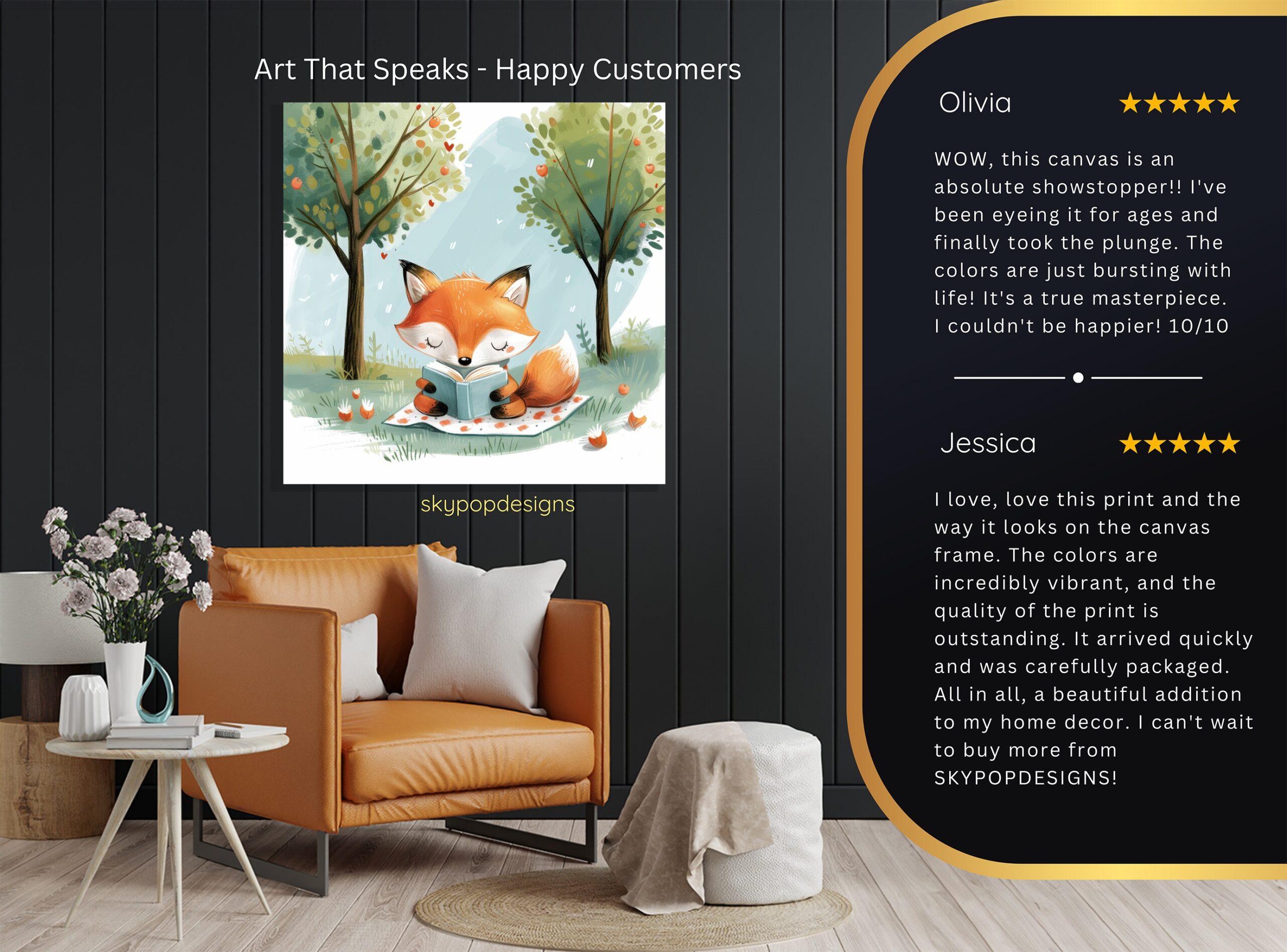 8.jpg Fox Reading Art