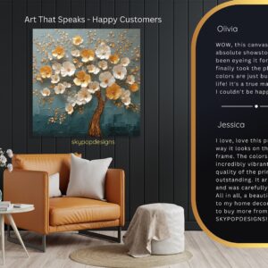 Golden Blossom Tree Art