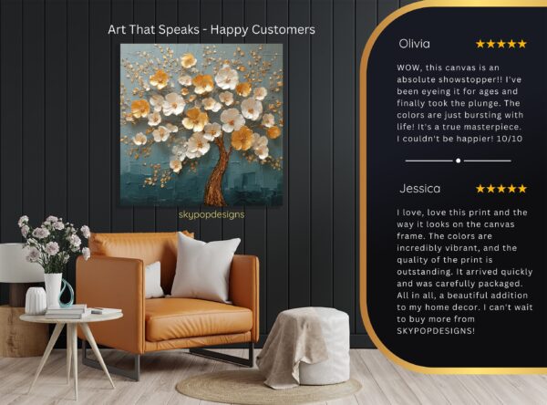 Golden Blossom Tree Art