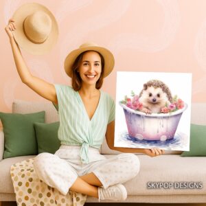 Hedgehog Bathtub Art