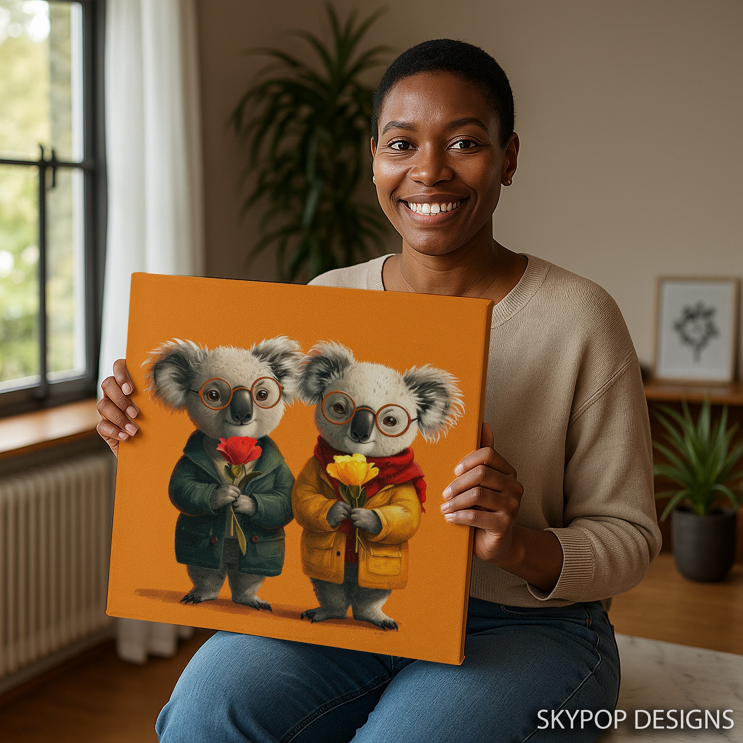 9.jpg Koala Hugs and Flowers Art