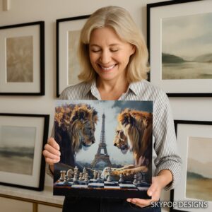 Lion Chess Match Art