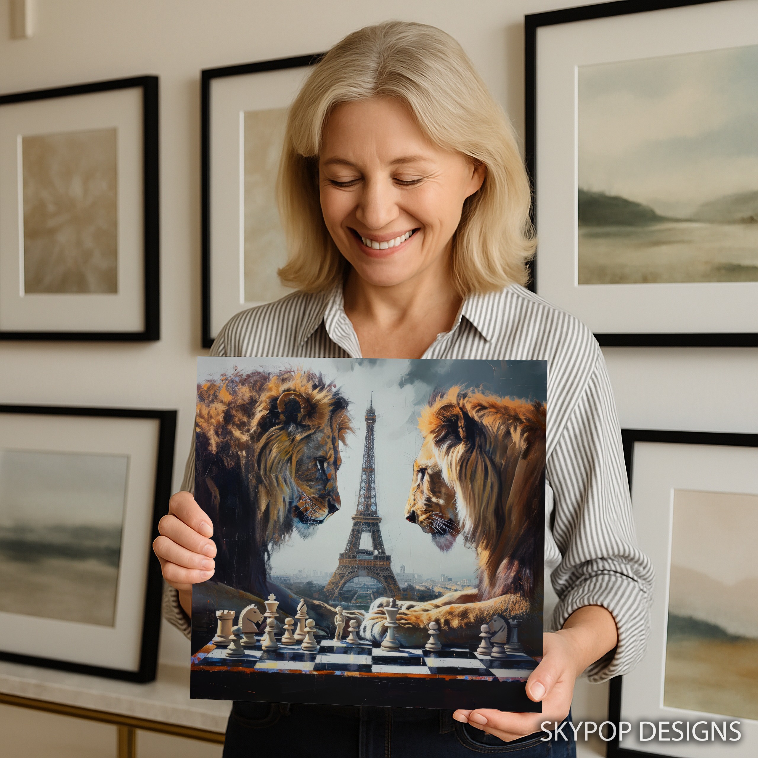9.jpg Lion Chess Match Art