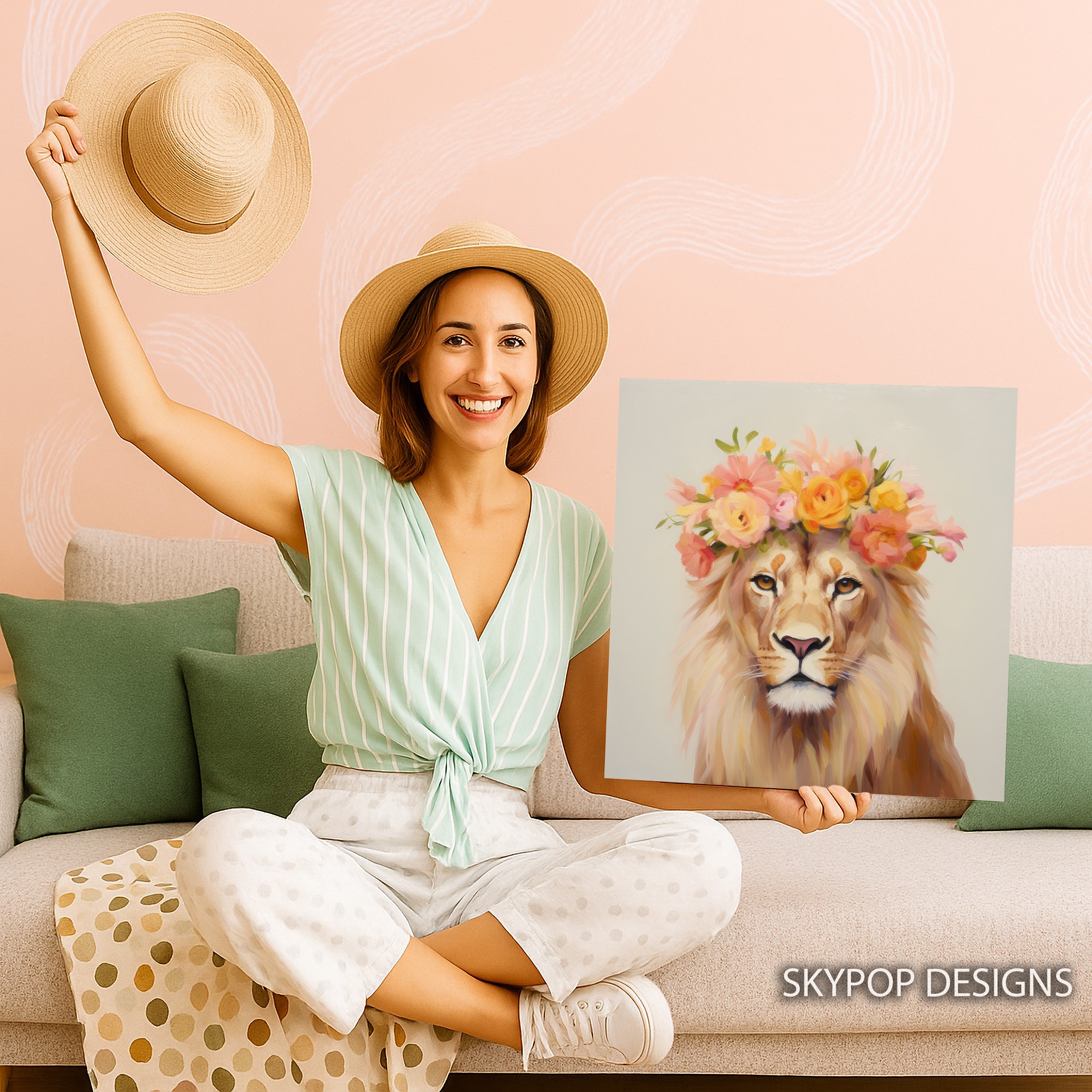 9.jpg Lion Floral Crown Art