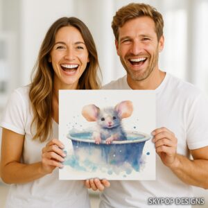 Mouse Bath Time Art