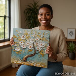 White Blossom Tree Art