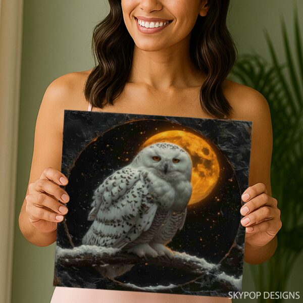 Snowy Owl Moonscape Art
