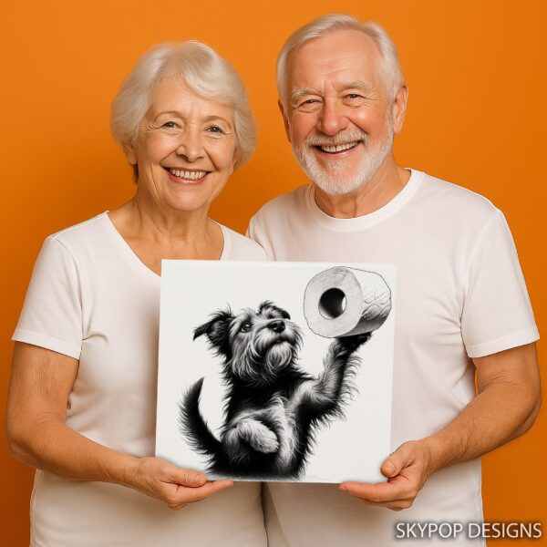 Miniature Schnauzer Toilet Paper Art