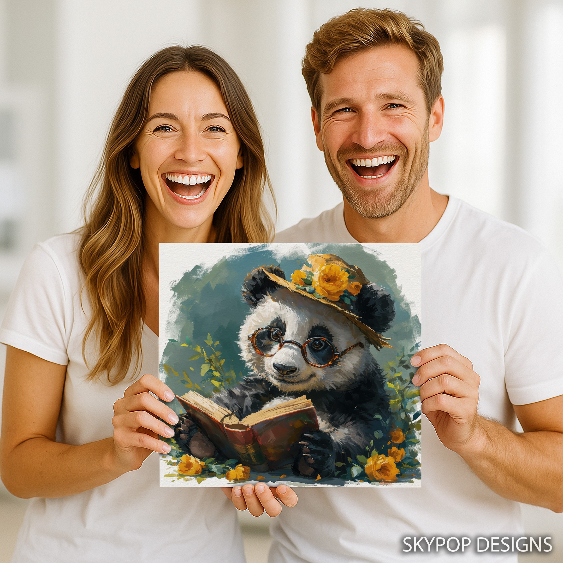 9.jpg Panda Reading Book Art