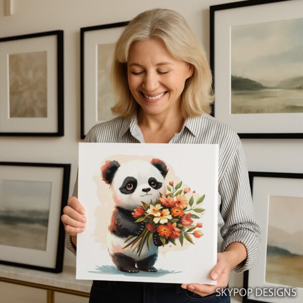 Panda Flower Bouquet Art