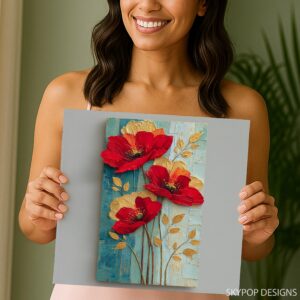Vibrant Red Poppies Art