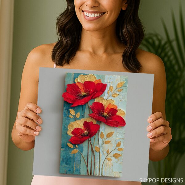 Vibrant Red Poppies Art