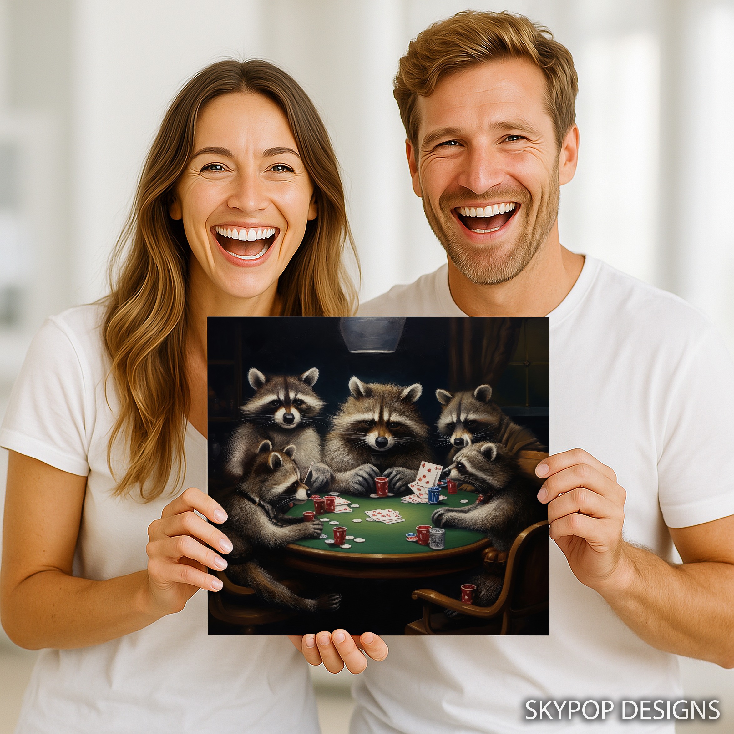 9.jpg Raccoon Poker Art