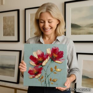 Red Floral Art