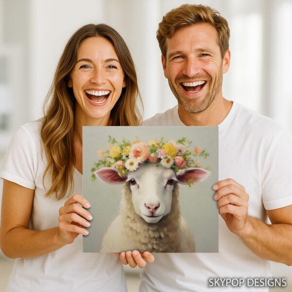 Sheep Flower Crown Art