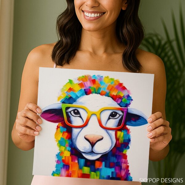 Sheep Reading Glasses Art