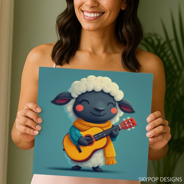 Sheep Playing Guitar Art