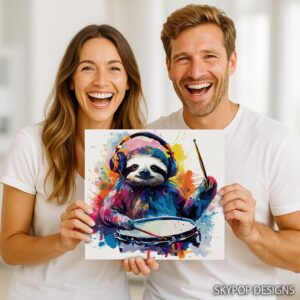 Sloth Drummer Art