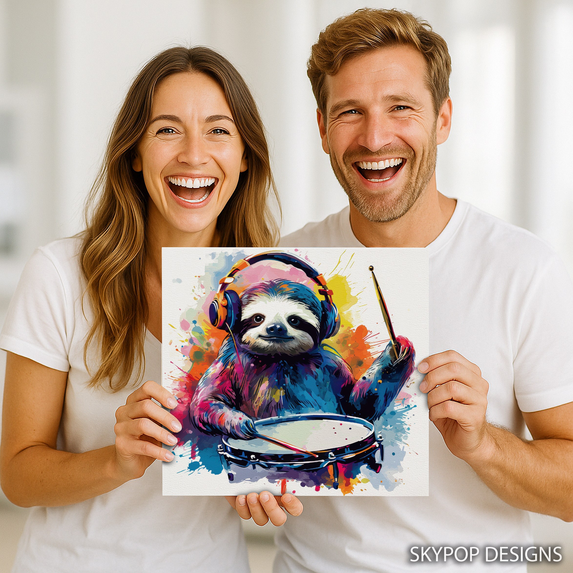 9.jpg Sloth Drummer Art