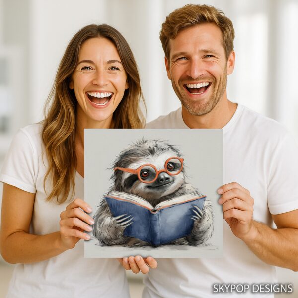 Sloth Bookworm Art
