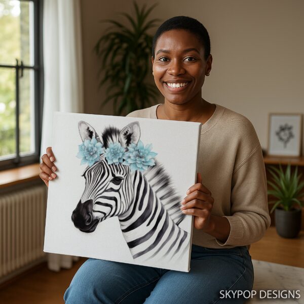 Floral Zebra Art