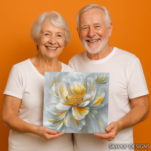 Golden Peony Bloom Art